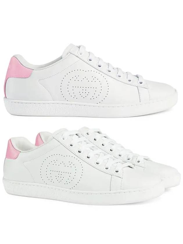 Interlocking GG Pink Tab Low Top Sneakers White - GUCCI - BALAAN 2