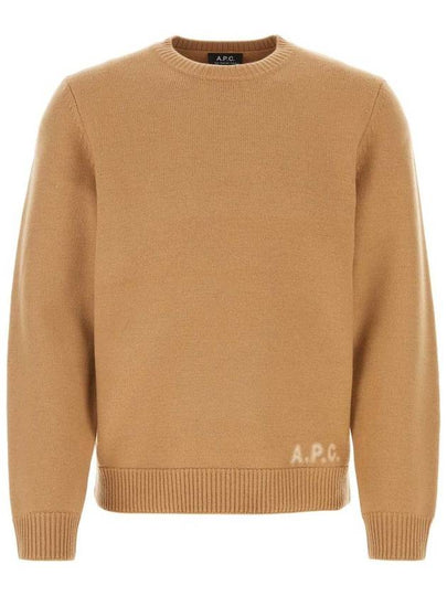 Edward Embroidered Logo Knit Top Camel - A.P.C. - BALAAN 2