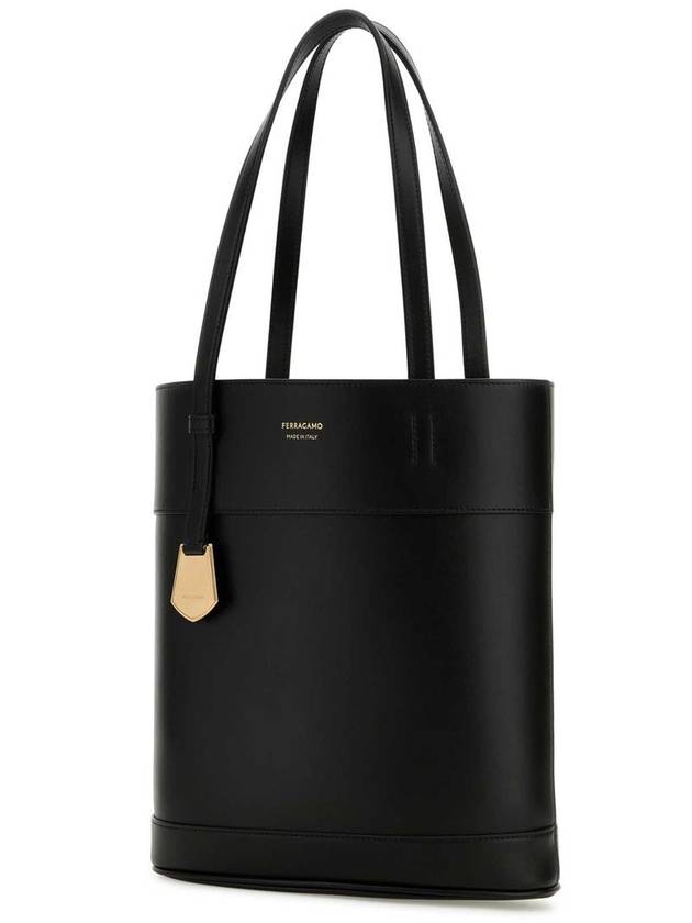 North South Charming Small Tote Bag Black - SALVATORE FERRAGAMO - BALAAN 3