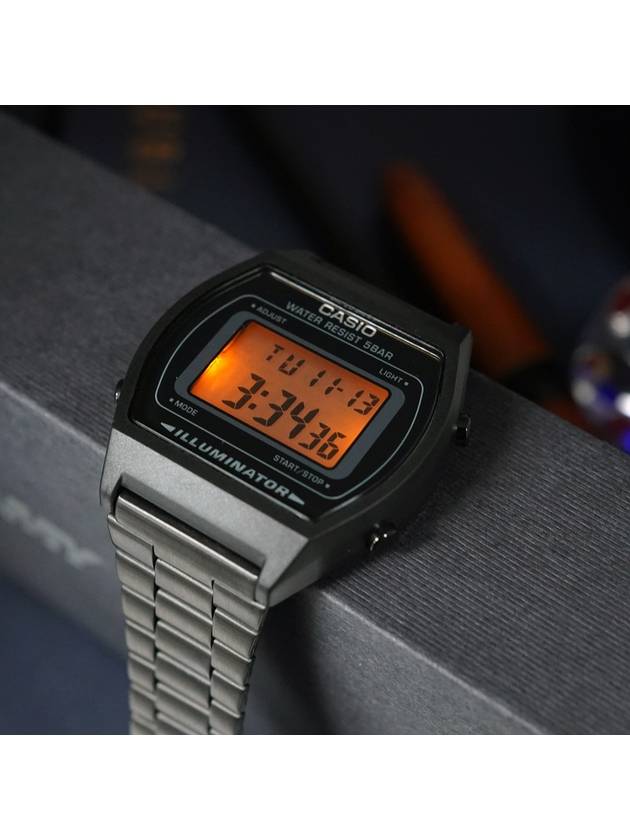 Men's Black Metal Square Rectangular Wrist Electronic Watch - CASIO - BALAAN 3