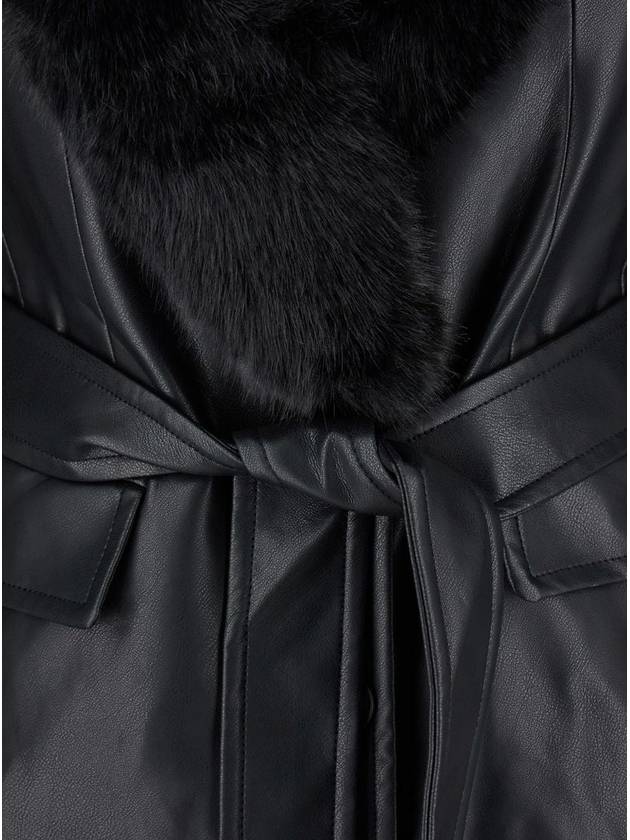 Faux Leather Robe Coat W Fx Fur Collar - MICHAEL KORS - BALAAN 4