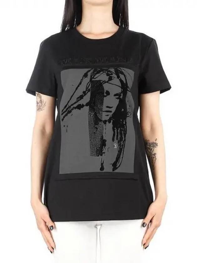 Women's Darling Big Graphic Print Short Sleeve T-Shirt Black - MAX MARA - BALAAN 2