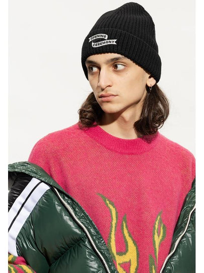 Opening Ceremony Beanie With Logo, Men's, Black - OPENING CEREMONY - BALAAN 2