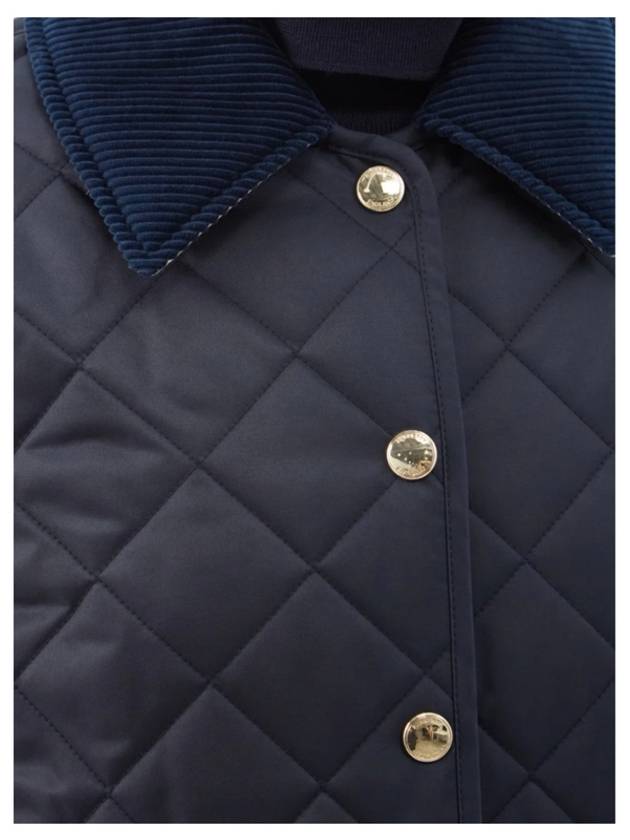 Corduroy Diamond Quilted Jacket Blue - BURBERRY - BALAAN 5