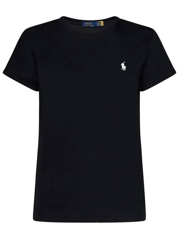 Embroidered Logo Cotton Short Sleeve T-Shirt Black - POLO RALPH LAUREN - BALAAN 3