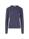 Women's Edipo Cable Cashmere Knit Top Blue - MAX MARA - BALAAN 1