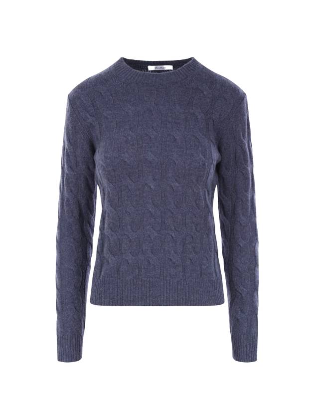 Women's Edipo Cable Cashmere Knit Top Blue - MAX MARA - BALAAN 1