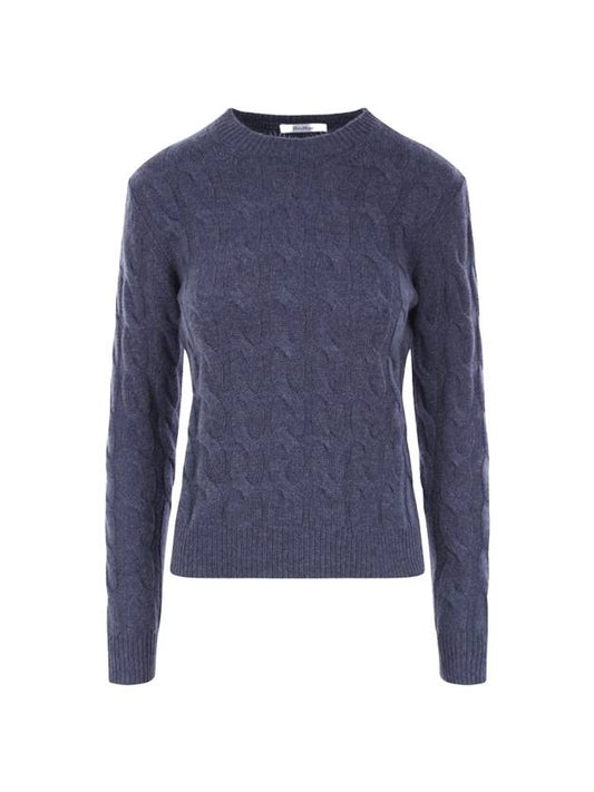 Women's Edipo Cable Cashmere Knit Top Blue - MAX MARA - BALAAN 1