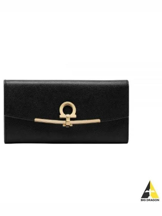 Gancini Continental Wallet Black - SALVATORE FERRAGAMO - BALAAN 2