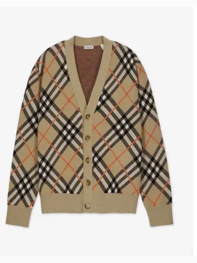 Check Wool Mohair Blend Cardigan Sand - BURBERRY - BALAAN 2