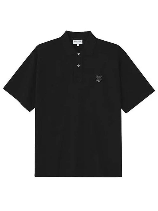 Bold Fox Head Patch Oversized Polo Shirt Black - MAISON KITSUNE - BALAAN 2