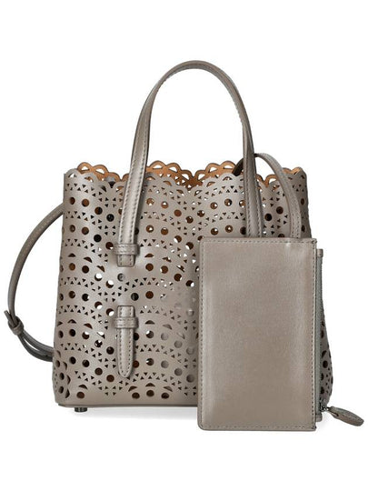 Mina 20 Vienne Wave Lux Calfskin Tote Bag Grey - ALAIA - BALAAN 2