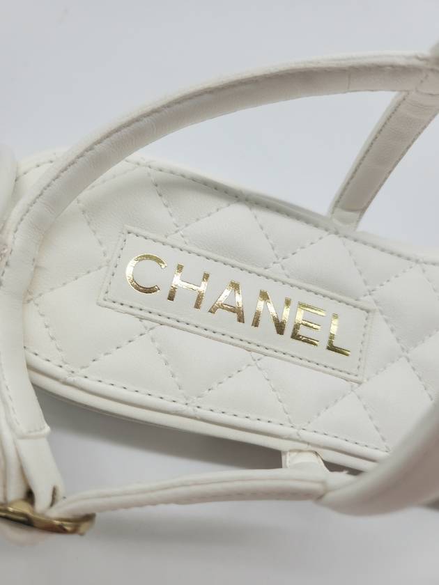 Strap Sandals Quilted Chain White G40020 - CHANEL - BALAAN 9