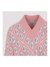 CD Diamond Motif Pattern Wool Knit Top Pink - DIOR - BALAAN 5