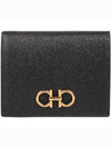 Gancini Compact Half Wallet Black - SALVATORE FERRAGAMO - BALAAN 2