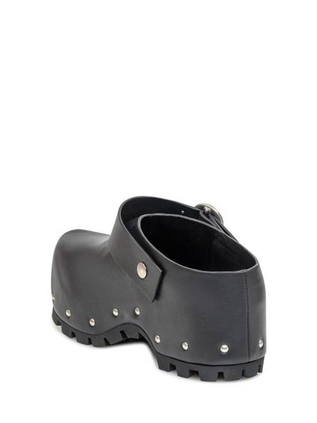 Clogs Leather Sandals Black - JIL SANDER - BALAAN 4