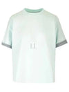 Double Layer Cotton Check Short Sleeve T-Shirt Mint - BOTTEGA VENETA - BALAAN 2