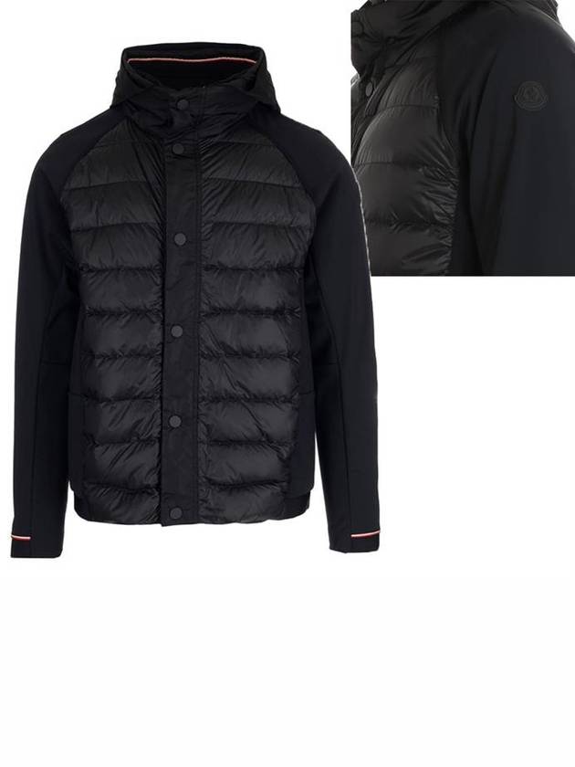 Men's Gardon Techno Sleeve Short Padded Jacket Black - MONCLER - BALAAN.