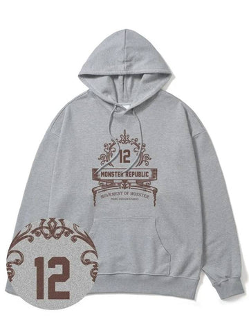 Modelo Coffee Brown Overfit Hoodie Grey - MONSTER REPUBLIC - BALAAN 1