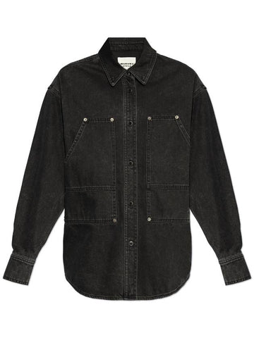 Marant Etoile Denim Jacket Okely, Women's, Black - ISABEL MARANT ETOILE - BALAAN 1