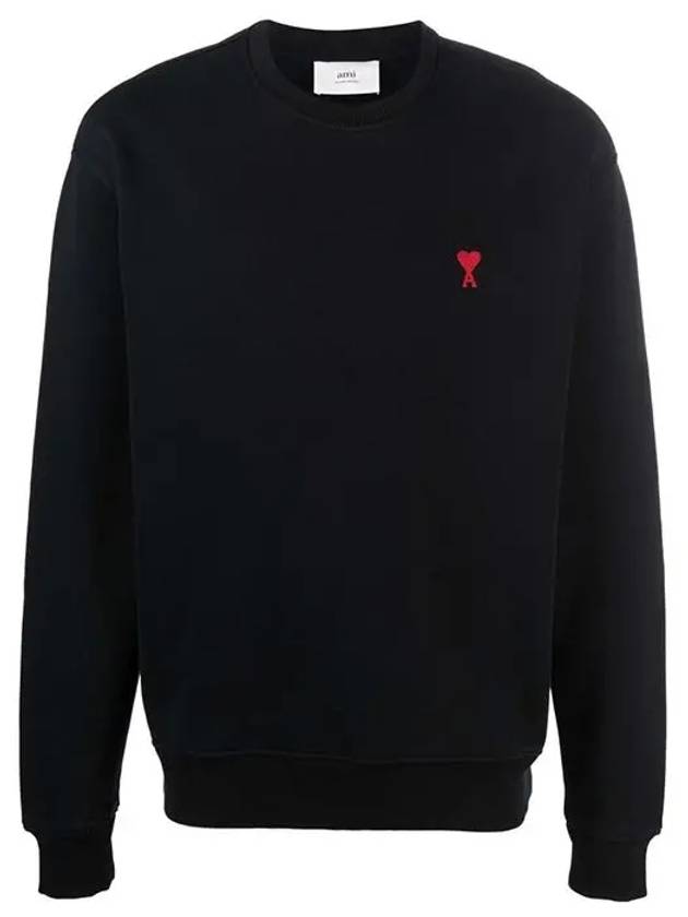 Small Heart Logo Sweatshirt Black - AMI - BALAAN 2