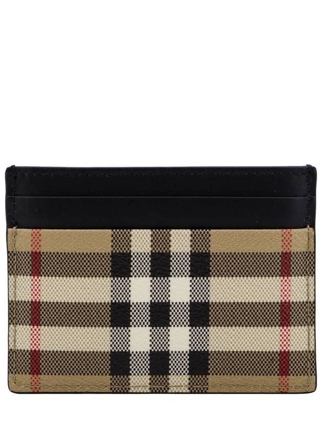 Men's Check Vintage Card Wallet Beige A7026 - BURBERRY - BALAAN 3