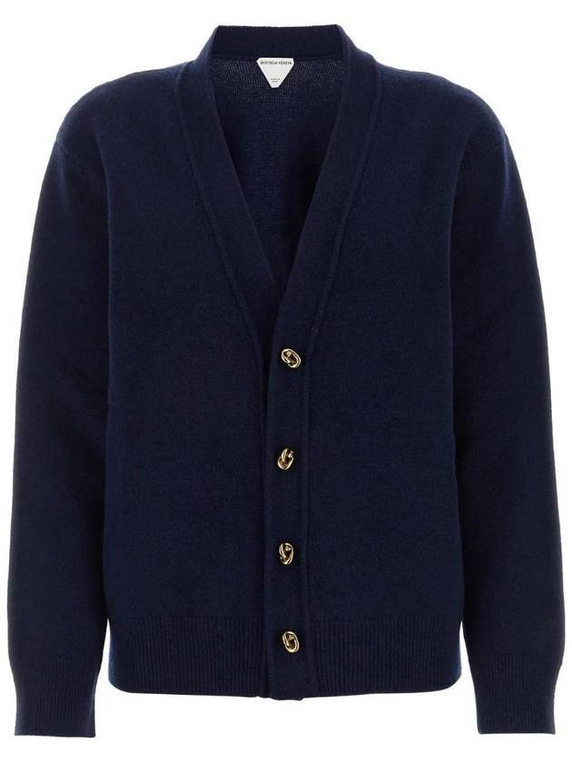 Women's Knot Button Cashmere Cardigan Navy - BOTTEGA VENETA - BALAAN 1