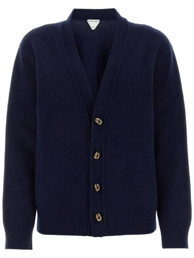 Women's Knot Button Cashmere Cardigan Navy - BOTTEGA VENETA - BALAAN 1