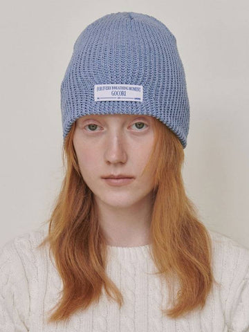 COTTON BEANIE VINTAGE BLUE cotton beanie - GOCORI - BALAAN 1