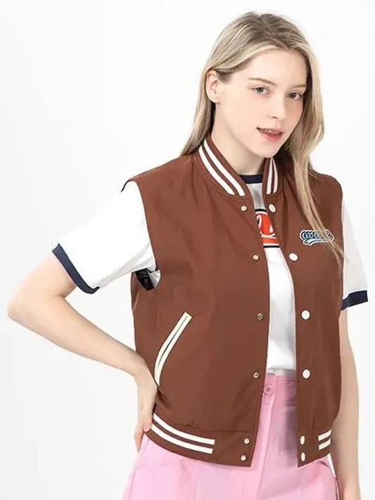 Golf Tennis Female Character Woven Vest Vest Brown - AVAVE - BALAAN 2