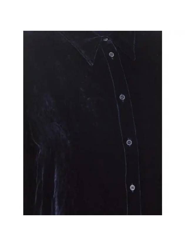 Women's Velvet Shirt Navy - TOM FORD - BALAAN 4