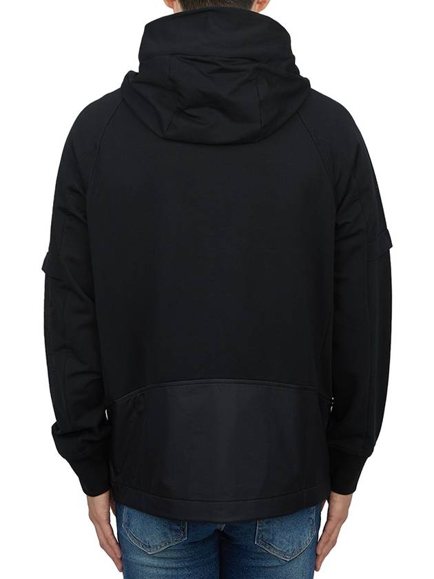 Stretch fleece mixed hooded zip up - CP COMPANY - BALAAN 5