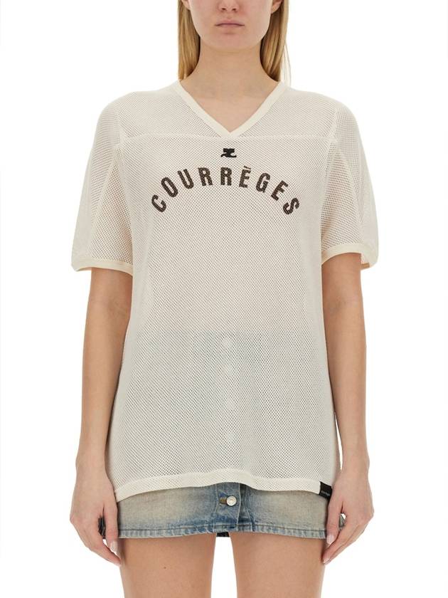 T-SHIRT WITH LOGO - COURREGES - BALAAN 1