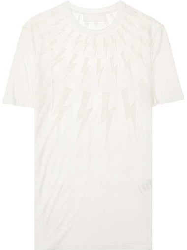 19FW BJT552S M506S 03 Multi Thunder Short Sleeve White Men's T-Shirt TR - NEIL BARRETT - BALAAN 1