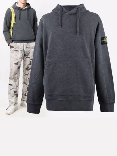 Wappen Patch Brushed Cotton Fleece Hoodie Dark Grey - STONE ISLAND - BALAAN 2