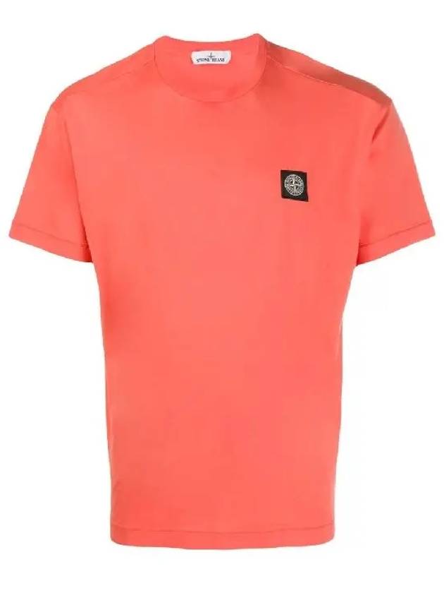 Logo Patch Short Sleeve T-Shirt Orange - STONE ISLAND - BALAAN 3