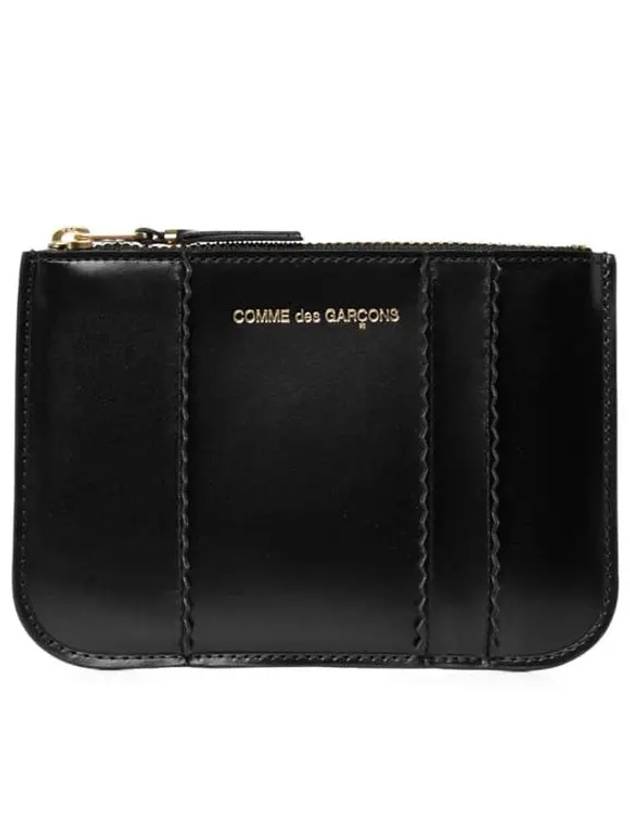 Spike leather zipper mini card holder black SA8100RS - COMME DES GARCONS WALLET - BALAAN 1