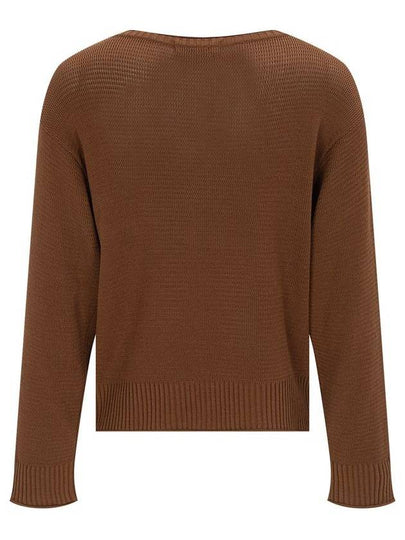 Boat Neck Long Sleeve Knit Rust Brown 4 Colors - CALLAITE - BALAAN 2