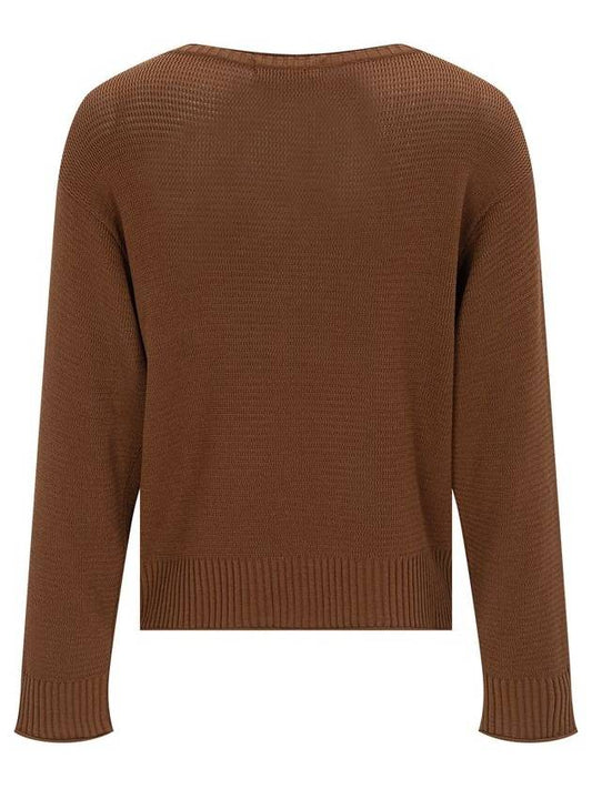 Boat Neck Long Sleeve Knit Rust Brown 4 Colors - CALLAITE - BALAAN 2