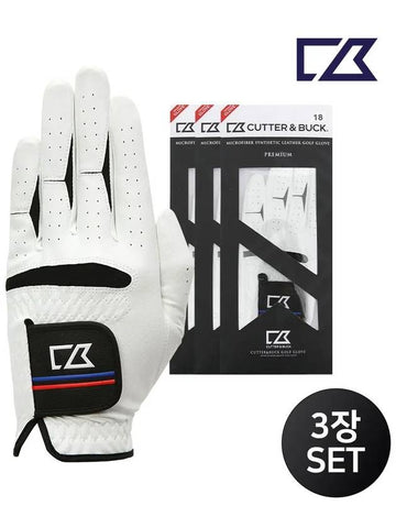 1 set of 3 synthetic leather golf gloves CBU3AGV312 - CUTTER&BUCK - BALAAN 1