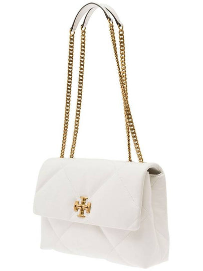 'Kira Diamond' White Crossbody Bag With Double T Logo In Quilted Leather Woman - TORY BURCH - BALAAN 2