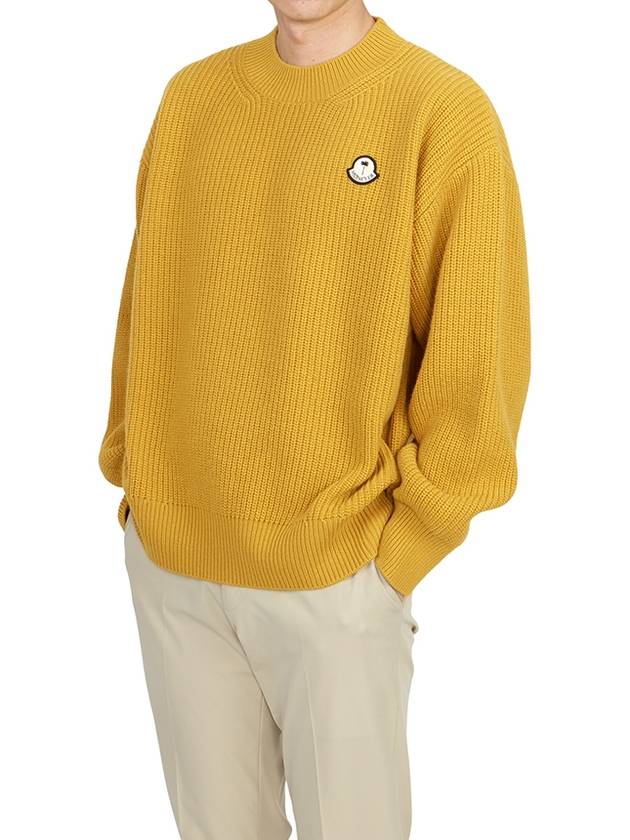 Logo Patch Wool Knit Top Yellow - MONCLER - BALAAN 6