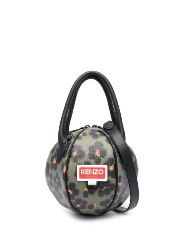 Hana Leopard Discover Ball Shape Tote Bag Khaki - KENZO - BALAAN 1