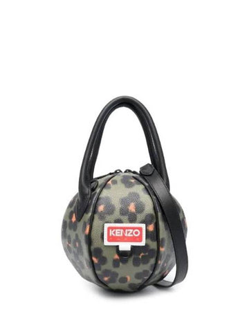 Hana Leopard Discover Ball Shape Tote Bag Khaki - KENZO - BALAAN 1