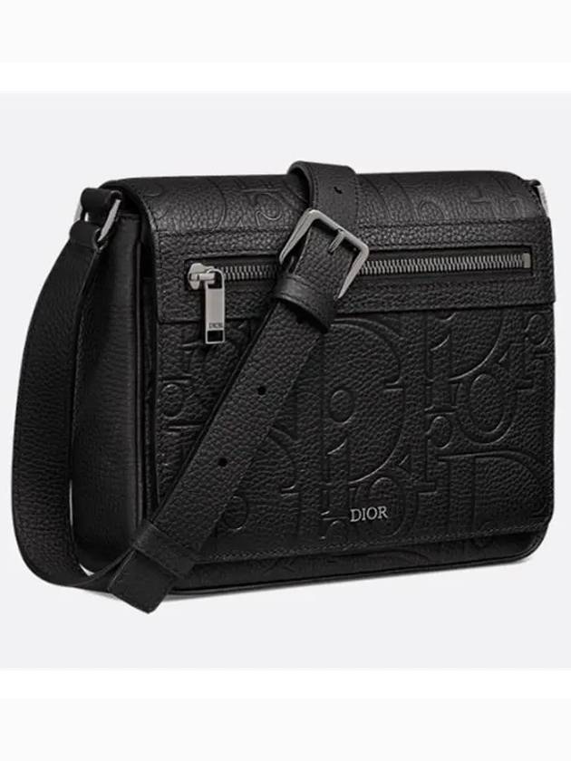 Flap Grained Calfskin Messenger Bag Black - DIOR - BALAAN 4