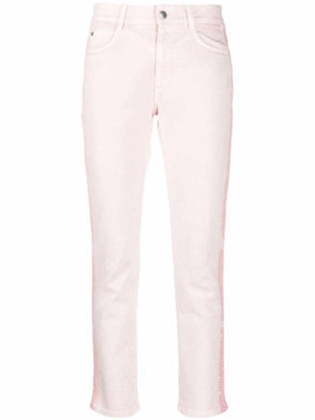 Women's Stretch Denim Straight Jeans Pink - STELLA MCCARTNEY - BALAAN 1