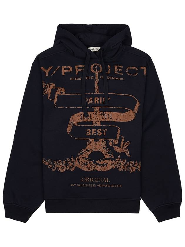Y Project Men's Graphic Print Hooded Sweatshirt SWEAT56S25 EVERGREEN BLACK - Y/PROJECT - BALAAN 9