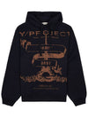 Y Project Men's Graphic Print Hooded Sweatshirt SWEAT56S25 EVERGREEN BLACK - Y/PROJECT - BALAAN 7