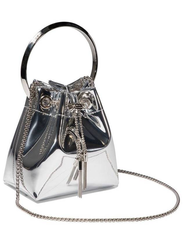 Bon Mirror Fabric Bucket Bag Silver - JIMMY CHOO - BALAAN 3