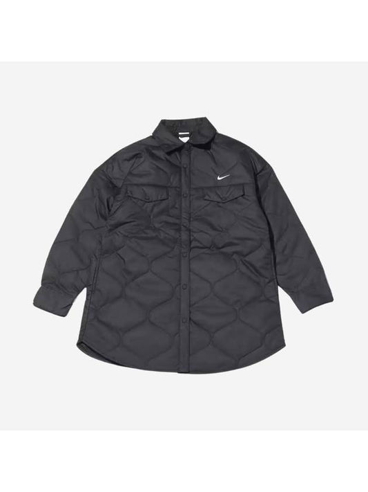 NSW Essential Quilted Trench Jacket Black Asia - NIKE - BALAAN 1